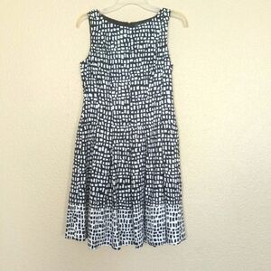Lauren Ralph Lauren Womens Crepe Geometric‎ Printed A-Line Dress Black Size 4